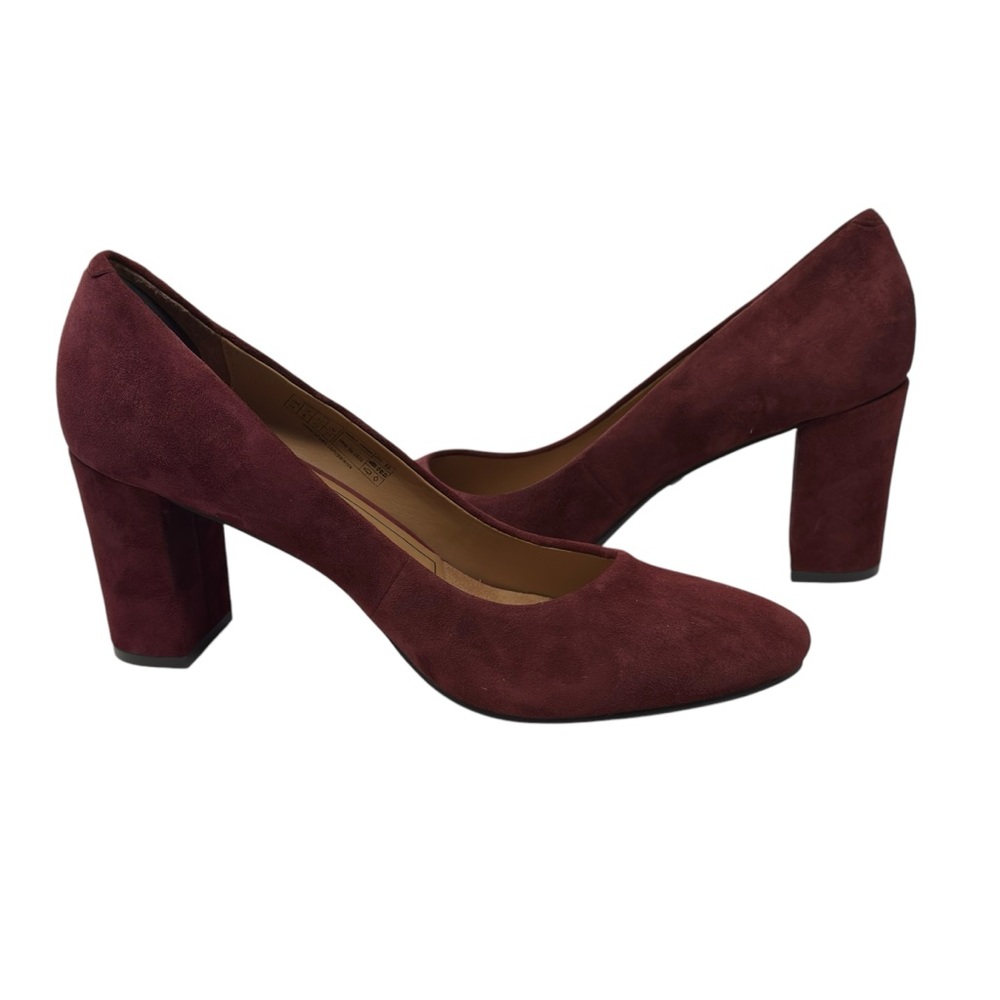 Vionic Mariana Pumps Heels Womens Wine Suede Leather Orthotic Size 10
